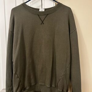 Aerie Olive Green Crewneck Sweatshirt